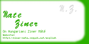 mate ziner business card